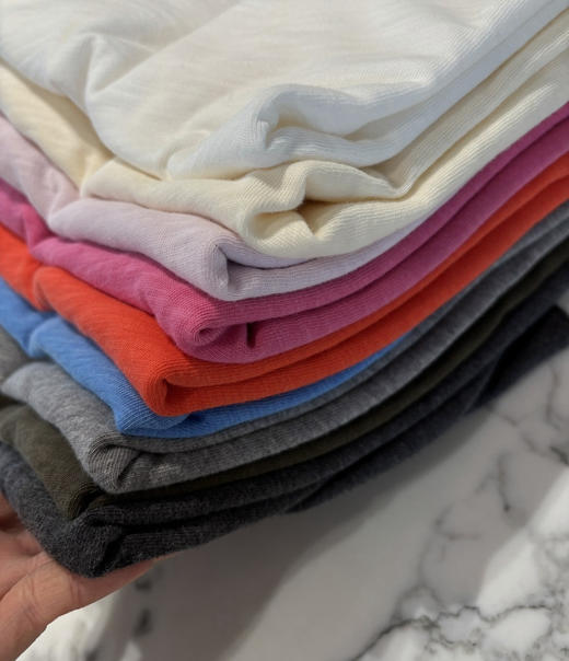 纯原章若楠朱珠同款 American Vintag*e 竹节棉磨毛破边V领短袖Tee 商品图13