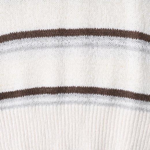 SDSA男装2026新款高贵轻奢慵懒风条纹肌理感针织翻领短袖T恤百搭 商品图3