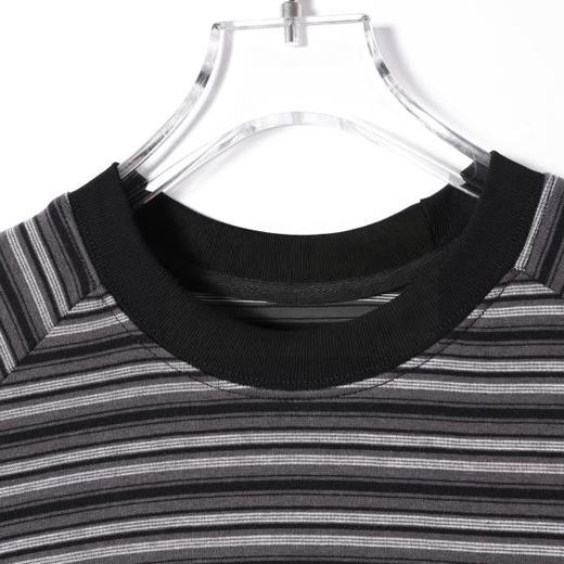 SDSA男装2026新款高贵轻奢韩系撞色条纹小标圆领短袖T恤百搭上衣 商品图4