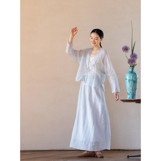 牧衣游原创 棉麻半身裙女夏新款轻薄柔软宽松百搭休闲A字裙 舒意 商品图1