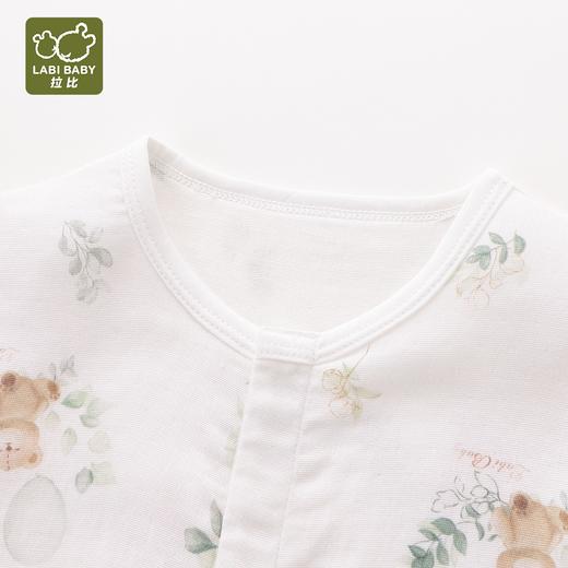 拉比-内衣类（夏）I5小熊纱布短袖全开连体衣米白 商品图7