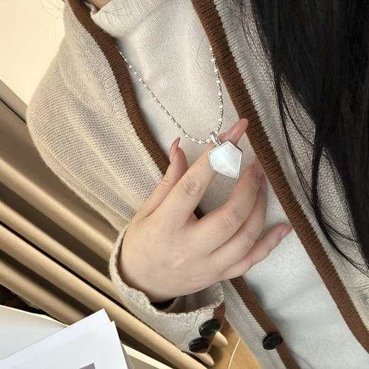 纯银几何母贝万能扣吊坠（不含链） 商品图4