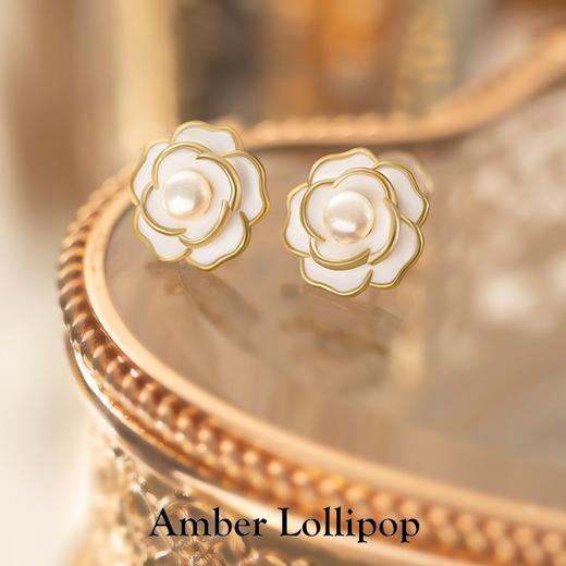 【品牌直发】安铂洛利 天然珍珠/贝珠项链女山茶花吊坠项链/耳钉 商品图6