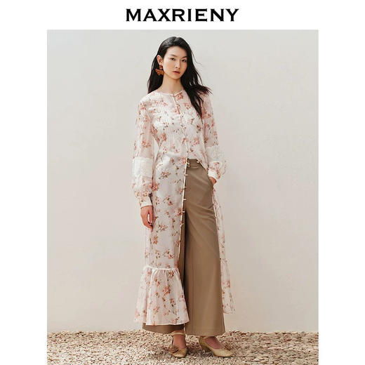 MAXRIENY复古阔腿裤不对称设计货号：MC85PA280 商品图1