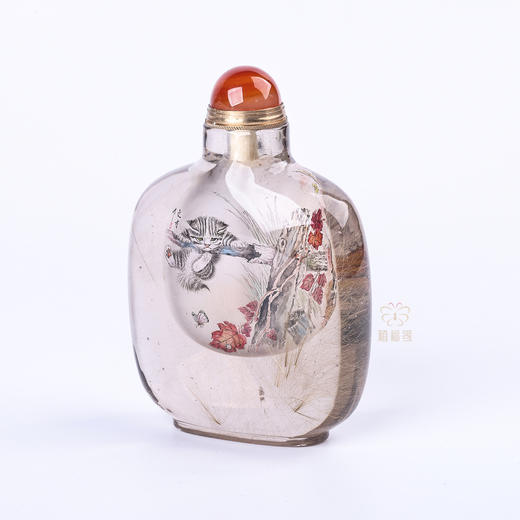 【耄耋寿喜】猫咪扑蝶发晶鼻烟壶CB2104312 商品图3