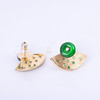 【圆满】绿翠金扇耳钉G2603120 商品缩略图4