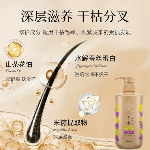 轻盈蓬松～日本嘉娜宝Kracie洗发护发素套装 480ml+480ml 滋润保湿色彩护理柔顺光泽 商品图2