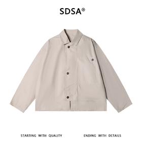 SDSA男装2026新款高贵轻奢斜门襟大口袋工装夹克宽松翻领休闲上衣
