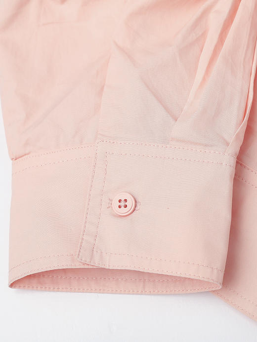 韩系慵懒风粉色长袖衬衫女 翻领单排扣宽松防晒衬衣 小个子通勤百搭上衣 商品图3