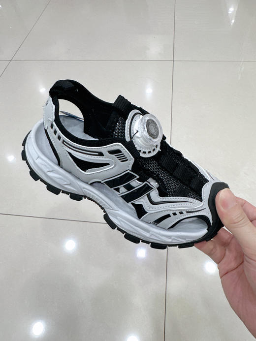 福得隆 7206 男女童包头沙滩凉鞋黑33-37 商品图0