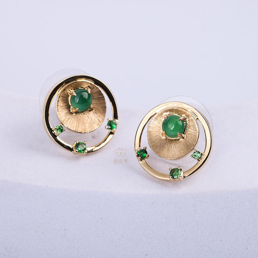 【星际环绕】翡翠耳钉G2603119 商品图3