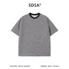 SDSA男装2026新款轻奢美式复古撞色领肌理感条纹宽松短袖T恤百搭 商品缩略图0