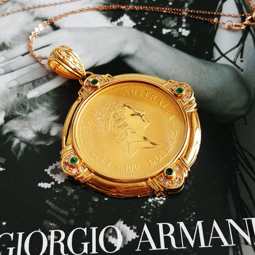 【天然正品】1994年伊丽莎白二世女王/袋鼠纪念币金币钻石吊坠57.2*43.1*5.0MM（皆取最大值）260326NJS33 商品图2