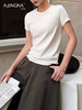 【遮肉显瘦】阿菁娜正肩圆领弹力修身T恤F31C301027 商品缩略图0