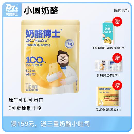 Dr.Cheese奶酪博士小圆奶酪，100%原制奶酪，75g/袋（15g*5） 商品图0