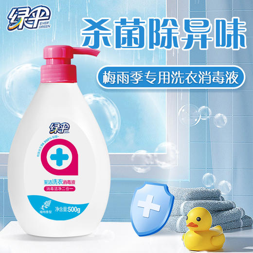 绿伞至洁洗衣消毒液500g强力去污杀菌洁净衣物宿舍家用 商品图7