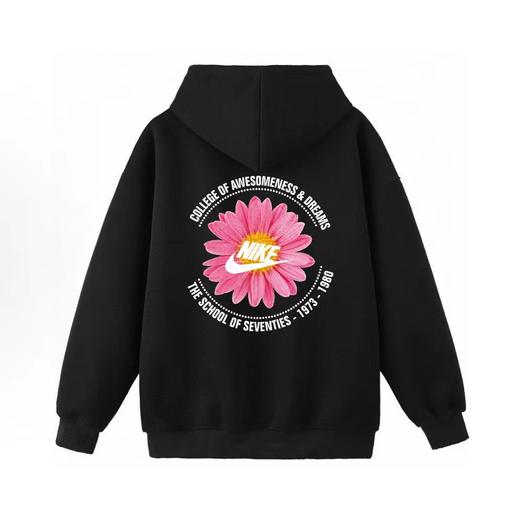 F040312春季新款男女同款花朵系列高克重重磅双层连帽开衫外套 商品图1