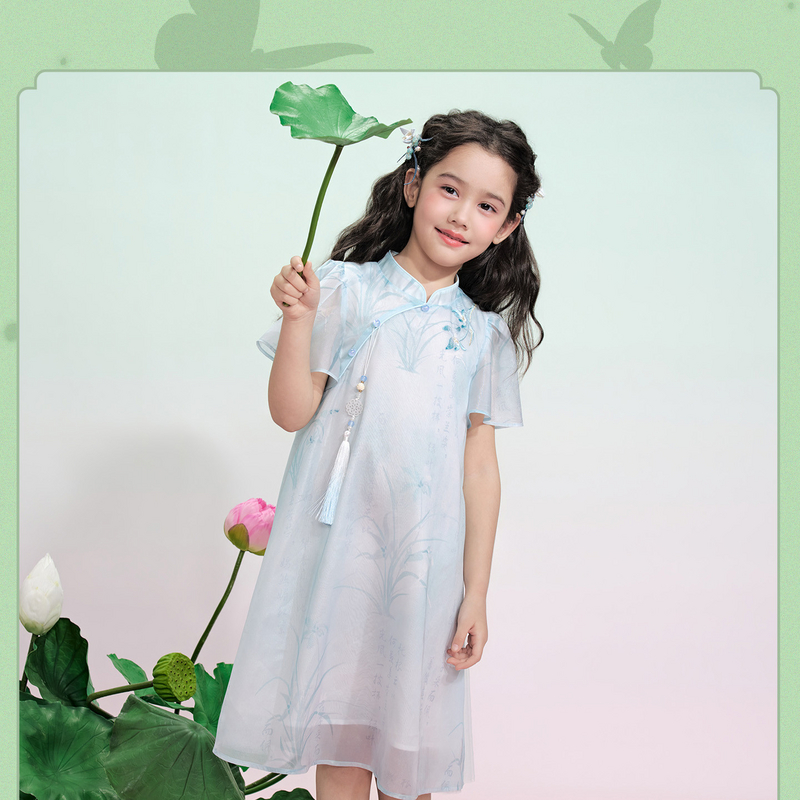 笛莎Deesha 2026年夏季新款观山见女童连衣裙