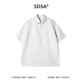 SDSA男装2026新款高贵轻奢半开拉链Polo衫宽松翻领休闲上衣