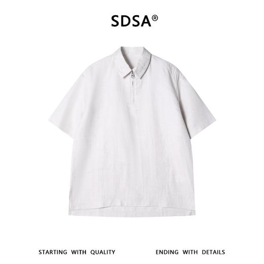 SDSA男装2026新款高贵轻奢半开拉链Polo衫宽松翻领休闲上衣 商品图0