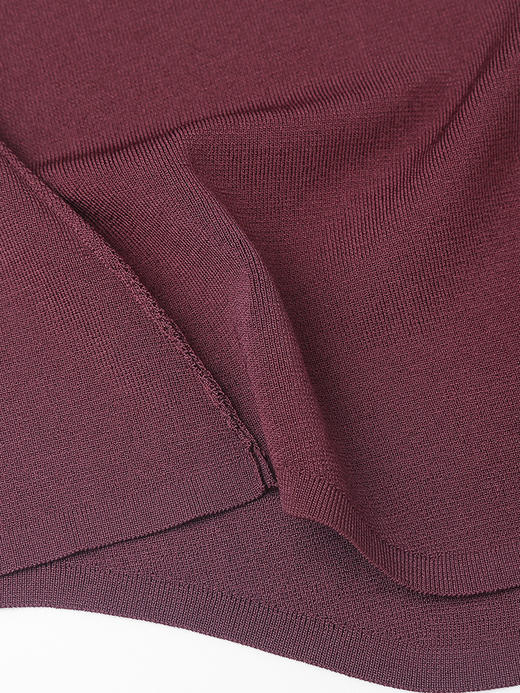 轻奢高级感假两件坑条针织衫女 安可拉红撞色 V 领短袖 T 恤 小个子通勤气质上衣 商品图4