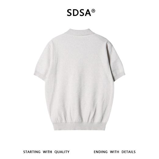 SDSA男装2026高贵轻奢老钱风简约纯色华夫格针织翻领短袖T恤百搭 商品图4