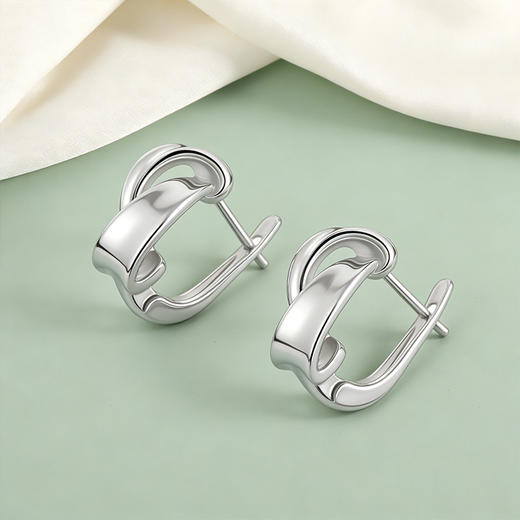 【宏艺珠宝】流云扣·银s925耳饰 商品图4