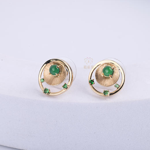【星际环绕】翡翠耳钉G2603119 商品图1