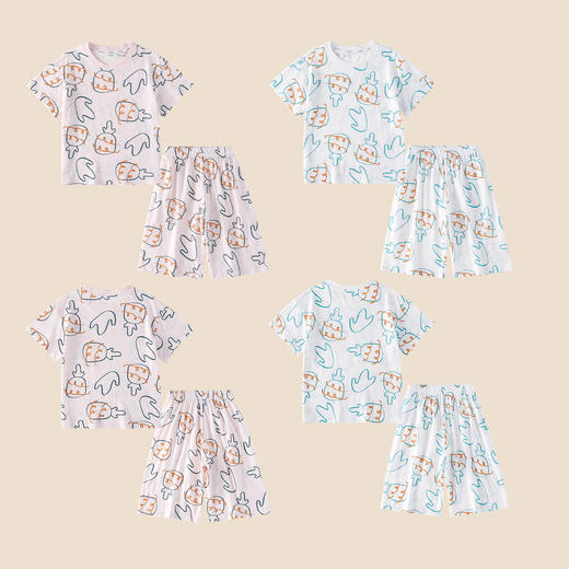 【10A抗菌纯棉】棉花堂夏款氧气网眼菠萝儿童居家套装 --FA61174 商品图5