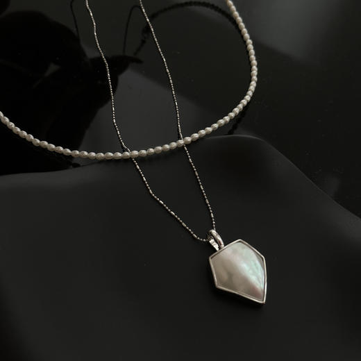 纯银几何母贝万能扣吊坠（不含链） 商品图1