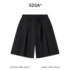 SDSA男装2026新款高贵轻奢美式复古腰带褶皱垂感西装短裤百搭宽松