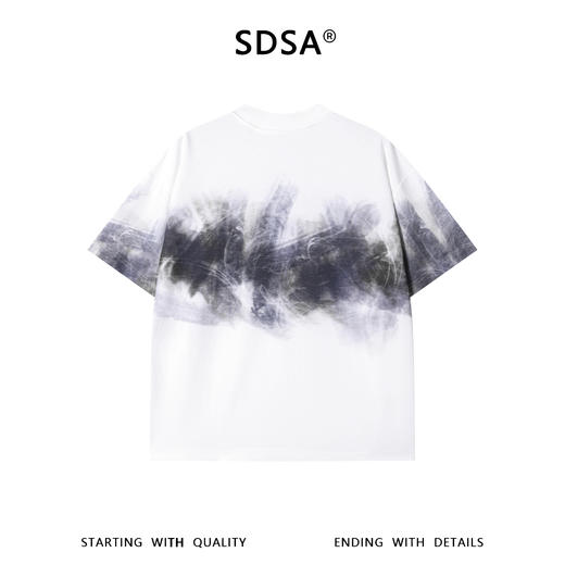 SDSA男装2026新款高贵轻奢潮牌简约晕染撞色印花圆领短袖T恤百搭 商品图1