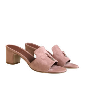 女款吊坠中跟拖鞋fe015