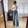 F040304春季新款阔腿牛仔裤女高腰垂感带钻满天星爆闪烫钻直筒长裤 商品缩略图14