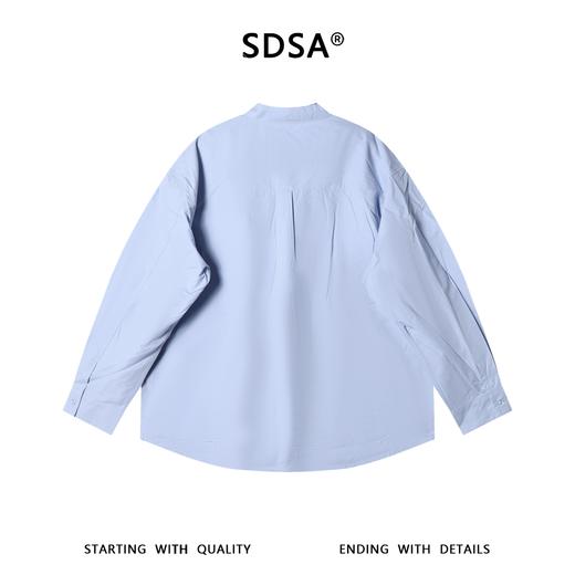 SDSA男装2026新款高贵轻奢潮牌新中式立领衬衫暗门襟宽松长袖衬衫 商品图4