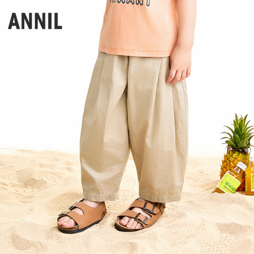 【实体店同款】男女童全腰梭织长裤夏季新款安奈儿童装XM626189 商品图1