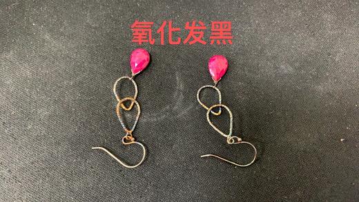 E25I054 Piara 925银镀18K金红宝石耳环耳钉长款 商品图4