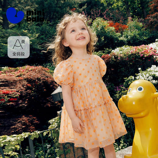 迷你巴拉巴拉女童裙子宝宝亲肤舒适甜美可爱波点连衣裙夏2026 商品图0
