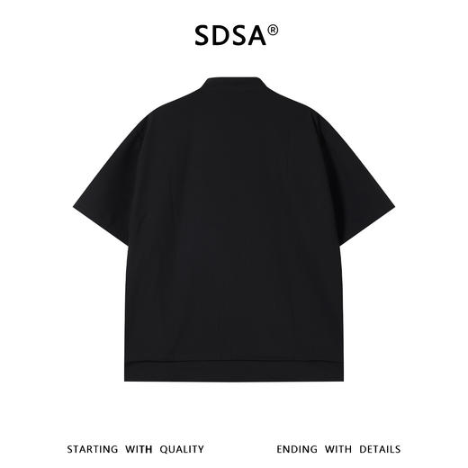SDSA男装2026新款高贵轻奢新中式简约纯色双口袋立领短袖衬衫百搭 商品图1