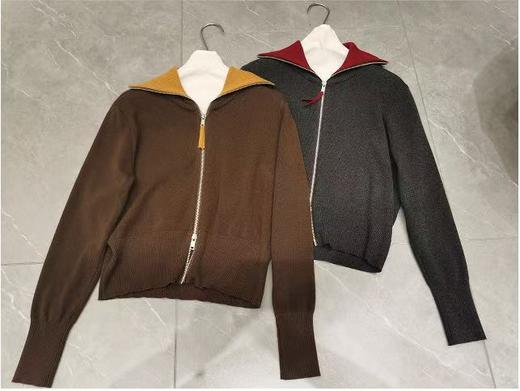 【门店同款】ENJOY冬季翻领撞色拉链开衫 167643340 商品图0
