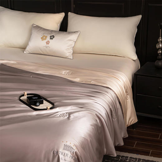 ✨贵妇级面膜被【OETKER-冰锦丝抗菌爽肤水光被】🌟超星级国际大师酒店御用面料，丝滑柔顺赛真丝✅不易变形、不褪色✅打理0难度，随意机洗无压力 商品图3