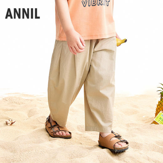 【实体店同款】男女童全腰梭织长裤夏季新款安奈儿童装XM626189 商品图2