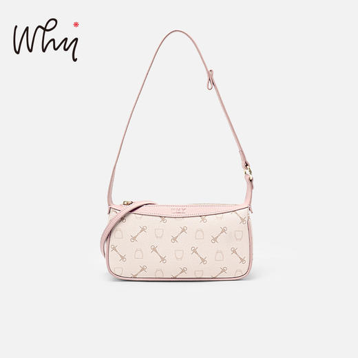 WHY正品复古印花腋下包女甜酷粉色法棍包高级感小众单肩包时尚通勤百搭包YAP11773Z 商品图1