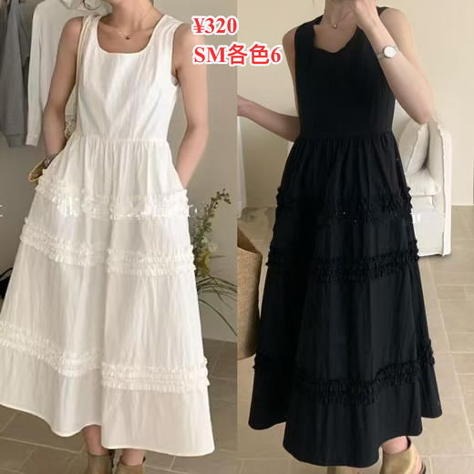 【门店同款】ENJOY夏季方领立体花边连衣裙 162296115 商品图0