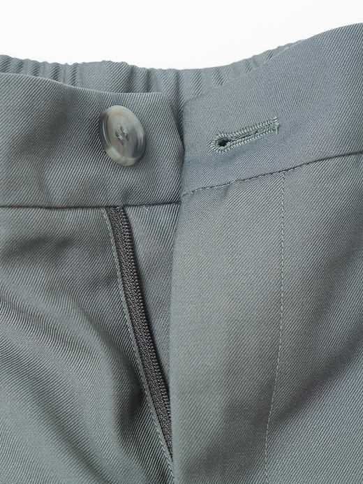 轻奢高级感高腰西装短裤女 绿光色压褶显瘦 A 字阔腿五分裤 小个子通勤气质休闲裤 商品图4