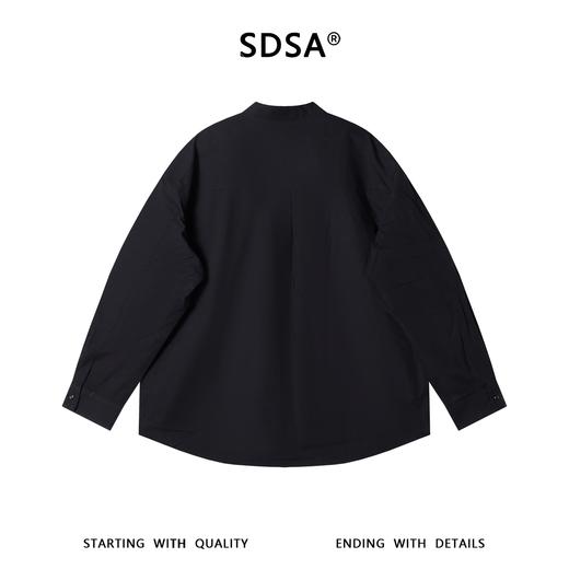 SDSA男装2026新款高贵轻奢潮牌新中式立领衬衫暗门襟宽松长袖衬衫 商品图4