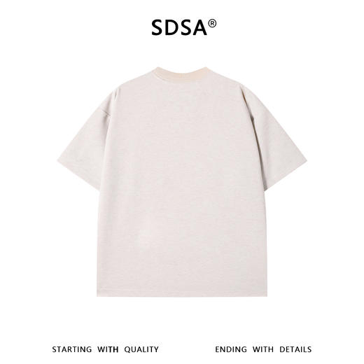 SDSA男装2026新款高贵轻奢座线迹彩石装饰宽松短袖T恤百搭时尚 商品图4