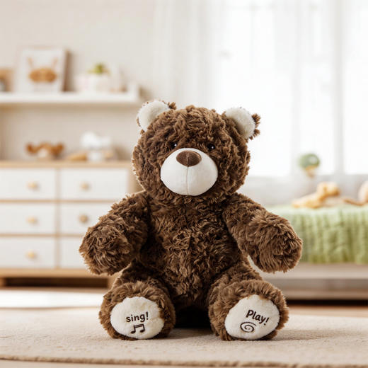 MONSTERSTAR儿童玩具狗狗走路会唱歌仿真泰迪狗毛绒电动会说话的牵绳智能小狗 商品图0