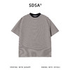 SDSA男装2026新款轻奢美式复古撞色领肌理感条纹宽松短袖T恤百搭 商品缩略图0