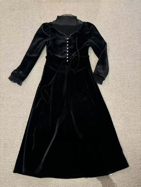 【门店同款】ENJOY冬季蕾丝拼接丝绒长裙 160495680